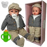 Lalki dla dziewczynek - Lalka Bobas Chłopiec Mówi Śpiewa Interaktywna Jak Żywa 45CM Butelka Smoczek - miniaturka - grafika 1