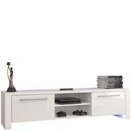 Szafki RTV - Szafka RTV Helix New MebloCross Sonoma Jasna / Biały Połysk - miniaturka - grafika 1