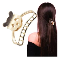 Ozdoby do włosów - Klamra do Włosów Złota Duża Spinka Panda Metalowa Lekka i Wytrzymała - miniaturka - grafika 1