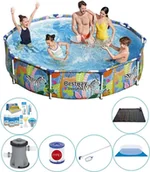 Baseny ogrodowe - Bestway Steel animals 305x66 cm okrągły - 7-częściowy - zestaw basenowy - miniaturka - grafika 1