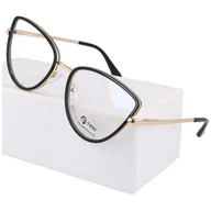 Okulary korekcyjne, oprawki, szkła - Okulary kocie do komputera damskie z filtrem BLUE Light zerówki 2588 - miniaturka - grafika 1