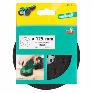 Wolfcraft Dysk szli&#64257;erski 125 mm z mocowaniem na rzep do Bosch PEX 12, PEX 125 PEX 400 22270 (2227000) - Materiały ścierne - miniaturka - grafika 1