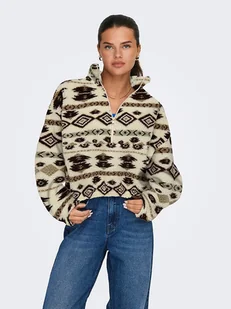 ONLY Bluza polarowa w kolorze beżowo-czarnym - Bluzy damskie - miniaturka - grafika 1