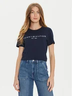 Koszulki i topy damskie - Tommy Hilfiger T-Shirt WW0WW40276 Granatowy Regular Fit - miniaturka - grafika 1