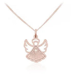 Naszyjnik Aniołek z Krzyżykiem - Pamiątka Chrztu - rose gold - Biżuteria religijna Naszyjnik Aniołek z Krzyżykiem - Pamiątka Chrztu - rose gold - Biżuteria religijna - miniaturka - grafika 1