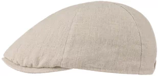 Płaski Kaszkiet Len by Lipodo, beżowy, M (57-58 cm) - Czapki męskie - miniaturka - grafika 1