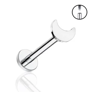 Kolczyk PIERCING Labret Srebrny KSIĘŻYC Helix LOBE Tragus TYTAN 1,2/8/3 - Kolczyki - miniaturka - grafika 1