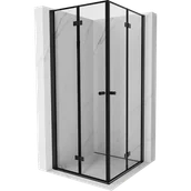 Kabiny prysznicowe - Mexen Mist-F Duo kabina prysznicowa składana 70 x 70 cm, czarna ramka, czarna - 8A6-070L-070P-70-70 - miniaturka - grafika 1