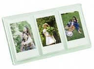 Ramki na zdjęcia - Ramka Stojąca Na 3 Zdjęcia Do Aparatów / Drukarek Drukujących Na Papierze Zink / Fuji Instax Mini - Zielona - miniaturka - grafika 1