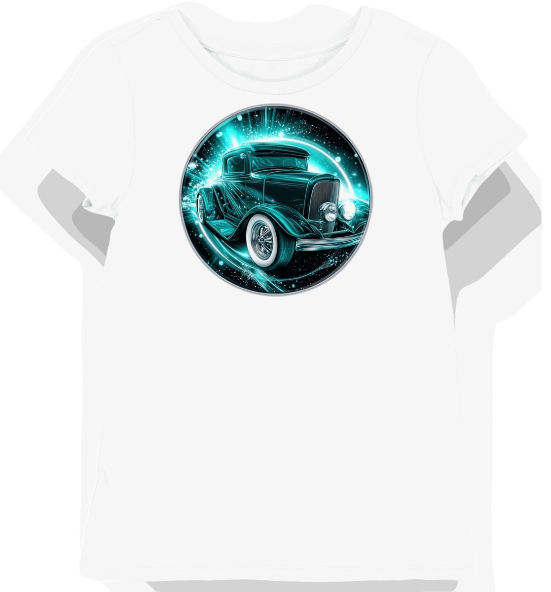Koszulka damska biała z motywem klasycznego auta L