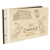 Albumy fotograficzne - Album Na Zdjęcia Państwa I Miasta Świata Grecja Greece W Drewnianej Oprawie Z Czarnymi Kartami Z Grawerem - miniaturka - grafika 1