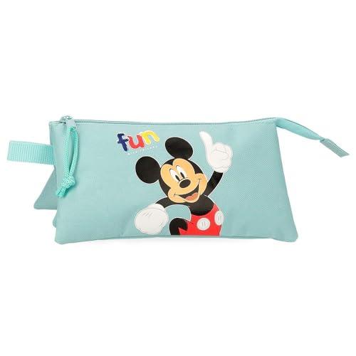 Joumma Disney Mickey Fun with Friends Triple piórnik Niebieski 22x12x5 cms Poliester 1,32l, Niebieski, Talla única, Potrójne etui