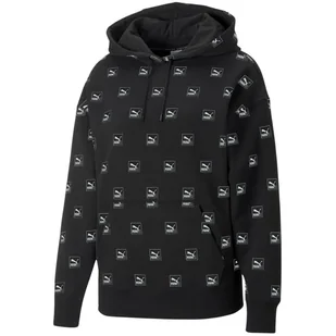 Bluza damska Puma Brand Love AOP Hoodie FL czarna 535706 01-M - Bluzy damskie - miniaturka - grafika 1