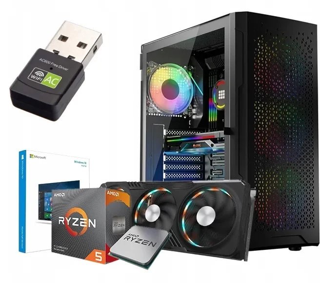 GAMINGOWY DO GIER RYZEN 5 7600 32GB DDR5 RTX 5060Ti 8GB M2 1TB W11 4xRGB
