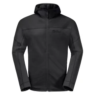Odzież taktyczna i umundurowanie - Jack Wolfskin Hirschberg Hooded FZ M 1710881-6000, Męskie, Czarne, polary, poliester, rozmiar: 3XL - miniaturka - grafika 1