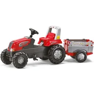 Jeździki dla dzieci - Rolly Toys Traktor Junior Rt Czerwony Z Przyczepą - miniaturka - grafika 1