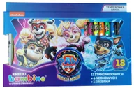 Przybory szkolne - BAMBINO KREDKI GRUBE 18 kol. klasyczne neon srebrna PSI PATROL + temp. - miniaturka - grafika 1