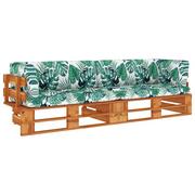 Ławki ogrodowe - vidaXL Sofa 2-os. z palet, z poduszkami, miodowy brąz, drewno sosnowe - miniaturka - grafika 1