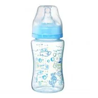 Butelki dla niemowląt - Babyono Butelka antykolkowa szerokootworowa niebieska 240 ml - miniaturka - grafika 1