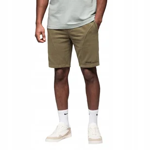 Krótkie męskie spodenki dresowe dopasowane oliwkowe OM-SRSK-0138 V4 r. XXL - Spodenki męskie - miniaturka - grafika 1