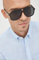 Okulary przeciwsłoneczne - Gucci okulary przeciwsłoneczne męskie kolor czarny - miniaturka - grafika 1