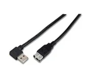 Kable USB - MicroConnect USB2.0 Przeduenie A-A 1,5m M-F Z ktow wtyczk A. Czarny - miniaturka - grafika 1