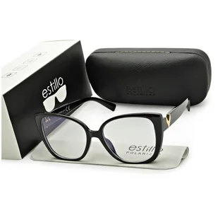 Damskie kocie okulary zerówki do komputera BLF filtr EST-114K-1 Estillo - Okulary korekcyjne, oprawki, szkła - miniaturka - grafika 1