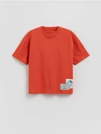 Koszulki dla chłopców - Reserved - Bawełniany t-shirt z nadrukiem - czerwony - miniaturka - grafika 1
