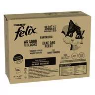 Mokra karma dla kotów - Megapakiet Felix, 80 x 85 g - Mixpakiet ryb 1 (tuńczyk, łosoś, labraks, okoń morski) - miniaturka - grafika 1