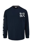 Bluzy męskie - s.Oliver Bluza męska, niebieski, XXL - miniaturka - grafika 1