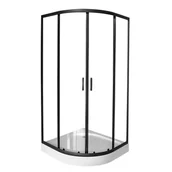 Kabiny prysznicowe - Kabina prysznicowa Durasan DAKALI 80x80, niski brodzik, profil czarny mat - miniaturka - grafika 1
