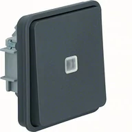 Gniazdka elektryczne - Hager Polo Berker W.1 Łącznik uniwersalny przyciskowy z podświetleniem moduł IP55 szary 50463525 50463525 - miniaturka - grafika 1