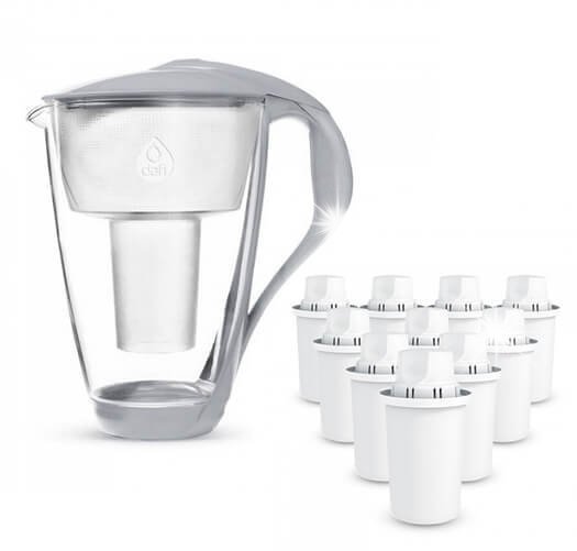 Dzbanek filtrujący Dafi Szklany dzbanek Dafi CRYSTAL 2l stalowy szary 10 filtrów Classic