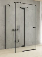 Kabiny prysznicowe - New Trendy Czarna kabina prysznicowa przyścienna 100x100 lewa EXK-5027 Reflexa Black - miniaturka - grafika 1