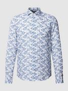 Koszule męskie - Koszula biznesowa o kroju slim fit ze wzorem na całej powierzchni - miniaturka - grafika 1