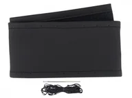 Pokrowce na fotele - inny Pokrowiec na kierownicę sznurowany 35-37 cm z 1 odcinka skóry naturalnej czarny N43-3043 - miniaturka - grafika 1