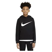 Bluzy dla chłopców - Nike Chłopięca bluza B Nsw Flc Swoosh Hooded Po czarny/(biały). 8 lat - miniaturka - grafika 1