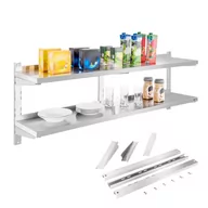 Meble gastronomiczne - Royal Catering Półka wisząca nierdzewna RCWR-160.2 podwójna 160cm RCWR-160.2 RCWR-160.2 - miniaturka - grafika 1