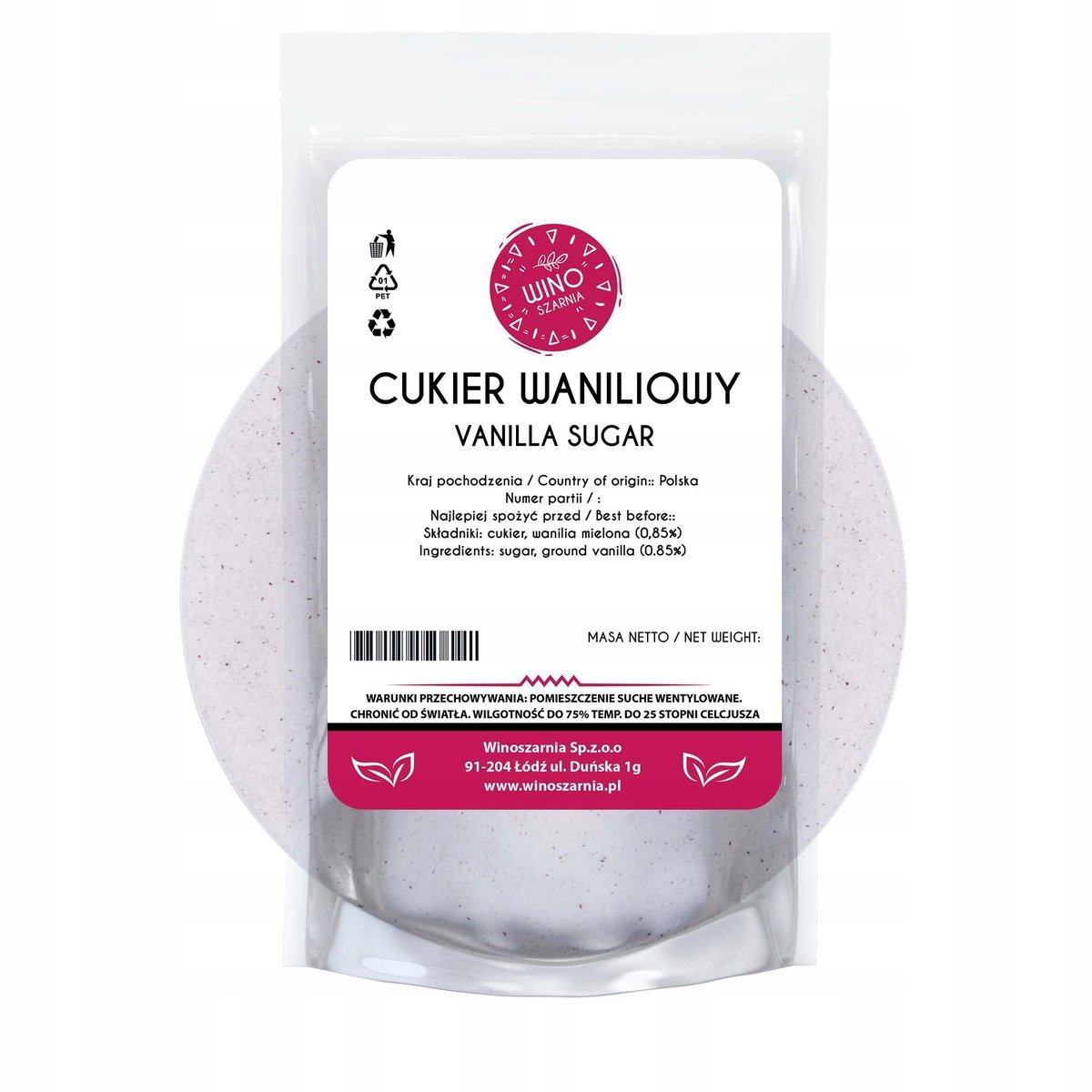 Cukier waniliowy z prawdzią wanilią - 500g