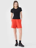 Spodenki damskie - 4F Spodenki dresowe damskie 4FWSS25TSHOF529-62S Czerwony Roz. XXL - miniaturka - grafika 1