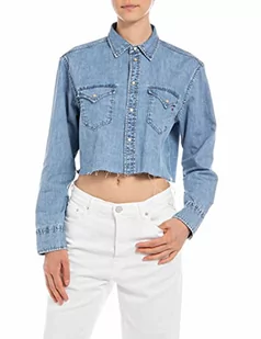 Replay Koszula damska W2296, 009 Medium Blue, S, 009 Medium Blue, S - Koszule damskie - miniaturka - grafika 1