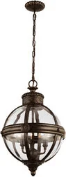 LAMPA WISZĄCA Adams brązowa w kształcie kuli, styl hampton, 3 źródła światła - Lampy sufitowe LAMPA WISZĄCA Adams brązowa w kształcie kuli, styl hampton, 3 źródła światła - Lampy sufitowe - miniaturka - grafika 1