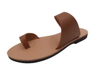 Klapki i japonki damskie - Brązowe klapki damskie ze skóry naturalnej SANDINISTA S4173A [Rozmiar: 39] - miniaturka - grafika 1