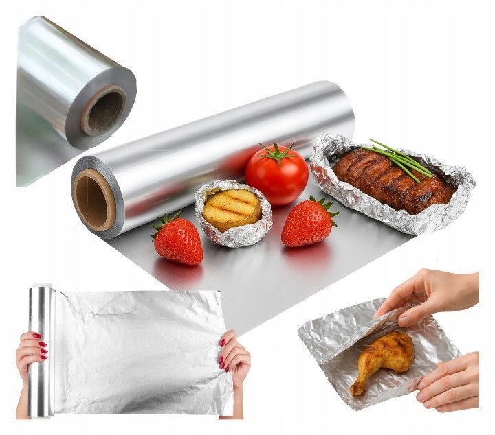 FOLIA ALUMINIOWA GRUBA SPOŻYWCZA GASTRONOMICZNA MOCNA 10M DO ŻYWNOŚCI