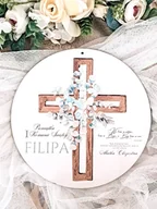 Kartki okolicznościowe i zaproszenia - Pamiątka Komunijna KRZYŻ z dedykacją, pamiątka Komunii, kartka komunijna - miniaturka - grafika 1