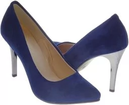 Czółenka szpilki granat zamsz 296 P. POLSKI - Czółenka - miniaturka - grafika 1