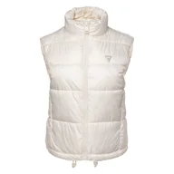Kamizelki damskie - Damska Kamizelka pikowana GUESS NEW 4G LOGO PADDED VEST W4YL15WGAL2-G1E0 – Beżowy - miniaturka - grafika 1
