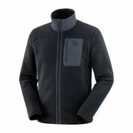 Bluzy sportowe męskie - Bluza Salomon Outline Warm Teddy Black / Ebony - miniaturka - grafika 1