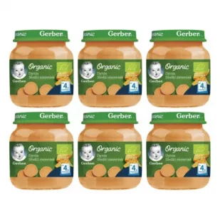 Gerber Organic Obiadek dynia słodki ziemniak dla niemowląt po 4 miesiącu Zgrzewka 6 x 125 g Bio - Dania dla dzieci - miniaturka - grafika 1