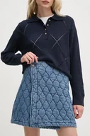 Spódnice - Pepe Jeans spódnica MINI SKIRT HW QUILTED kolor niebieski mini rozkloszowana PL901163 - miniaturka - grafika 1